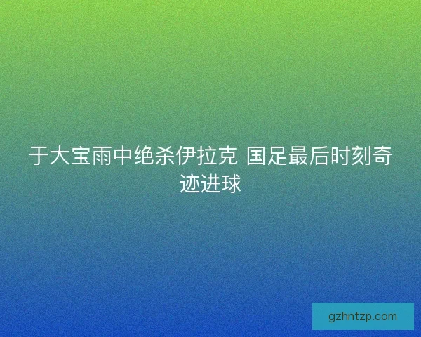 于大宝雨中绝杀伊拉克 国足最后时刻奇迹进球